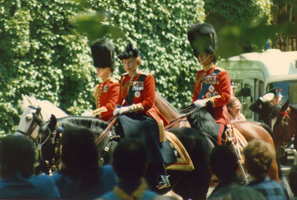 Esther Stace riding sidesaddle and clearing 1.98 m (6 ft 6 in)